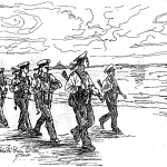 Tuần tra trên đảo Trường Sa lớn ( ký hoạ của HS Lê Chương- Sơn La)